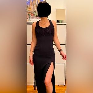 Vintage made in Canada black evening dress. Size 3/4